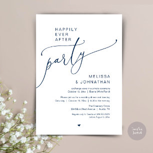 Invitation Fête de Mariage Romantique "Heureux pour Toujours"