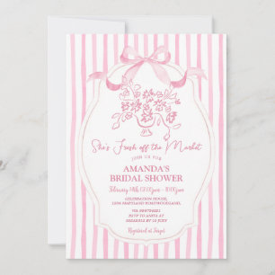 Invitation Fête de mariage rose Elle est fraîche sur le march