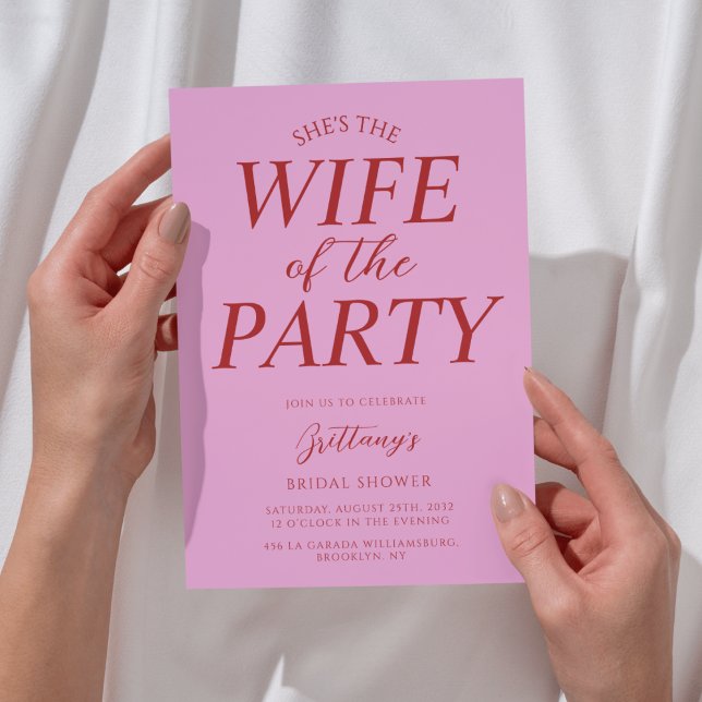 Invitation Fête de mariage rose « Femme de la fête » (Créateur téléchargé)