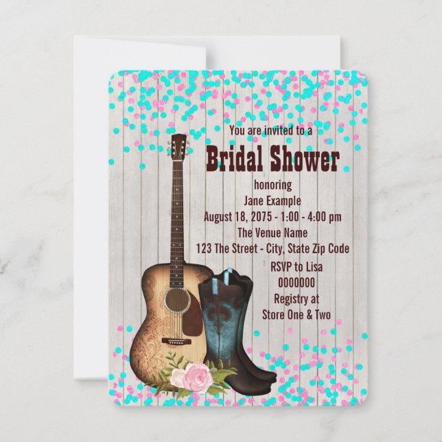 Invitation Fête de mariage rustique à la campagne (Devant)