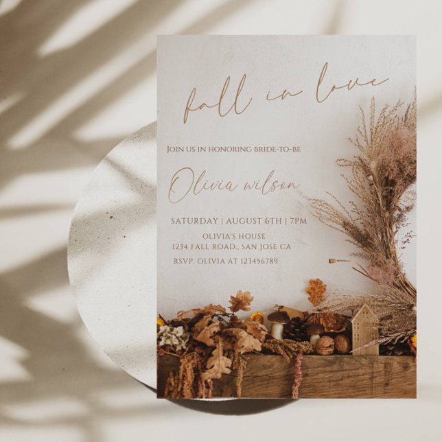 Invitation Fête de mariage rustique aux feuilles d'automne (Créateur téléchargé)