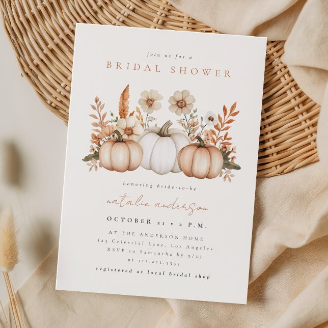 Invitation Fête de mariage rustique boho automne citrouille (Créateur téléchargé)