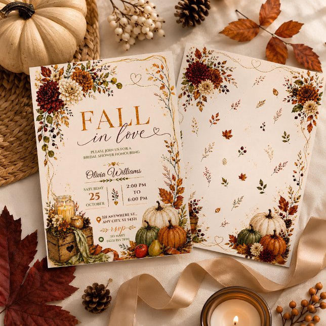Invitation Fête de mariage rustique d'automne (Créateur téléchargé)