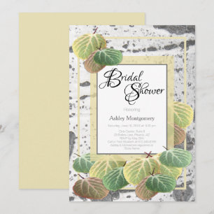 Invitation Fête de mariage rustique Écorce et feuilles de tre