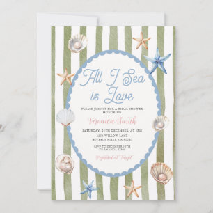 Invitation Fête de mariage Seashel Tout ce que je vois est Am