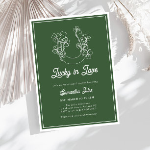 Invitation Fête de mariage Shamrock Fer à Cheval Chanceux en 