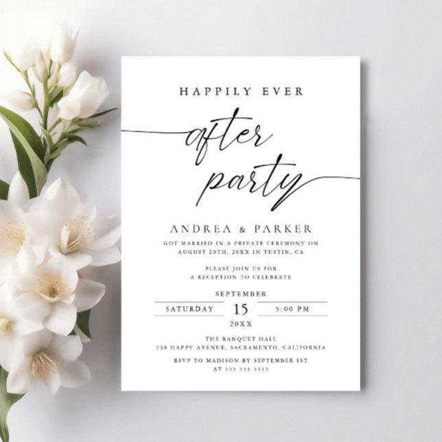Invitation Fête de mariage simple et heureux après la récepti (Créateur téléchargé)
