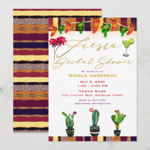 Invitation Fête de mariage Southwest Cactus Modern Fiesta