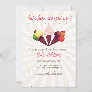 Invitation Fête de mariage Strawberry Vanilla Choco Scoop