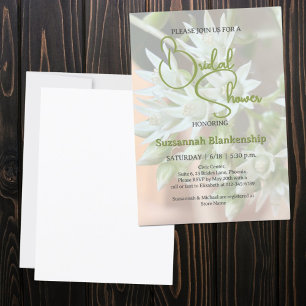 Invitation Fête de mariage subtile et florale avec des plante