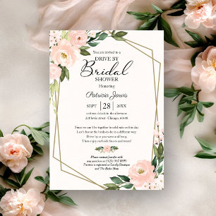 Invitation Fête de mariage surprise sur le thème floral géomé