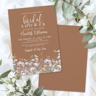 Invitation Fête de mariage Terracotta Wildflower