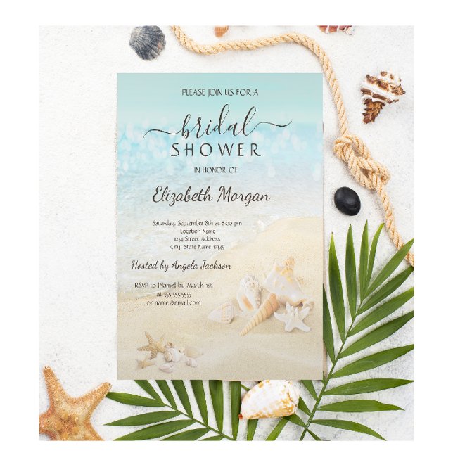 Invitation Fête de Mariage Thème Coquillages de Plage (Créateur téléchargé)