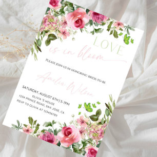 Invitation Fête de mariage : thème jardin floral - L'amour es