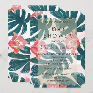 Invitation Fête de mariage Tropical Beach Hibiscus