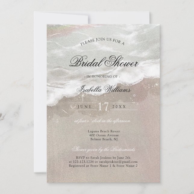 Invitation Fête de mariage tropicale Étoile de mer et Coquill (Devant)