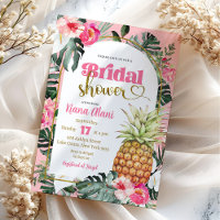 Fête de mariage tropicale florale rose avec ananas