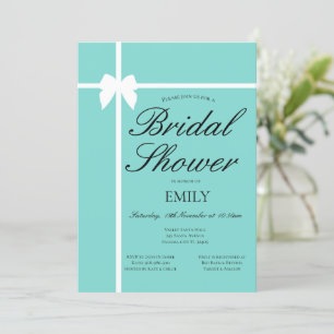 Invitation Fête de mariage turquoise modifiable, Baby Shower
