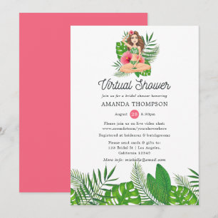 Invitation Fête de mariage virtuelle Aloha exotique à l'aquar