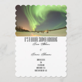Invitation Fête de Mariée sous les Aurores Boréales Invités