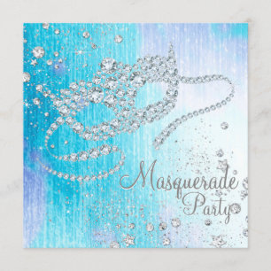 Invitation Fête de Mascarade de Diamants de Paysage Hivernal