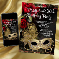 Fête de Mascarade Or Rouge