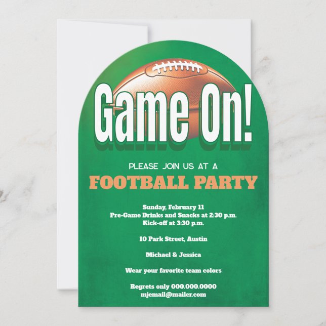 Invitation Fête de match de football (Devant)