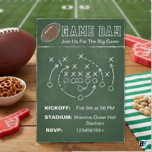 Invitation Fête de match de football Diagramme de jeu sur t