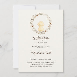 Invitation Fête de naissance à l'aquarelle Golden Retriever e
