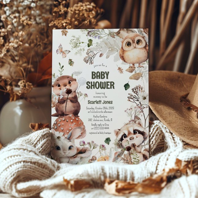 Invitation Fête de Naissance: Adorables Amis de la Forêt (Créateur téléchargé)