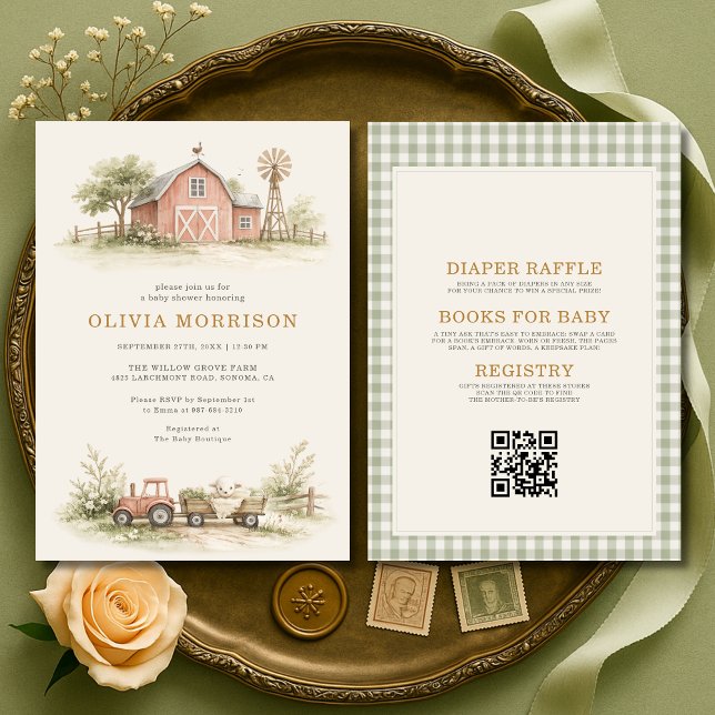 Invitation Fête de Naissance Animaux de la Ferme de la Barnya (Créateur téléchargé)
