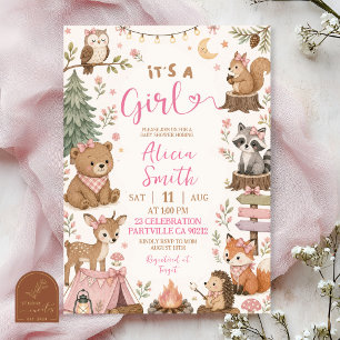 Invitation Fête de naissance animaux de la forêt C'est une fi