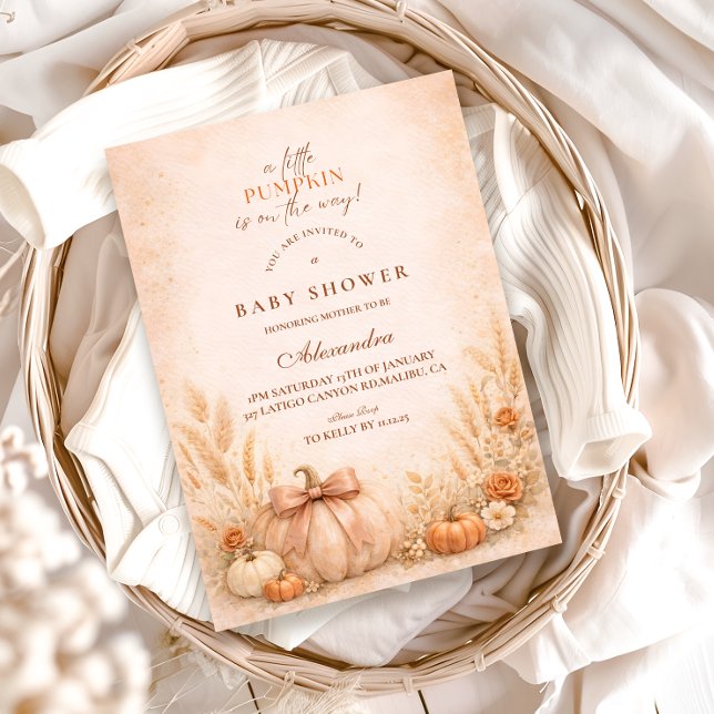 Invitation Fête de Naissance Arc en Ciel de Citrouille Coquet (Créateur téléchargé)
