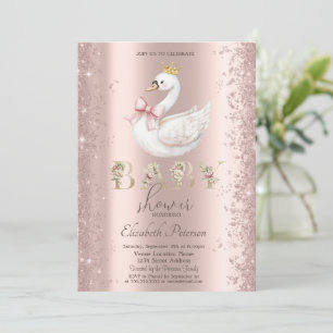 Invitation Fête de Naissance Arc-en-Ciel de Fleurs Cygne Ruba