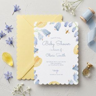 Invitation Fête de naissance au style aquarelle avec jacinthe
