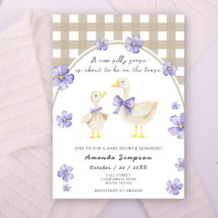 Invitation Fête de Naissance au thème de l'oie mignonne à l'a