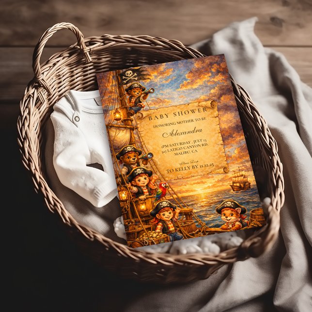 Invitation Fête de naissance Aventure de Pirate de Livre d'Im (Créateur téléchargé)