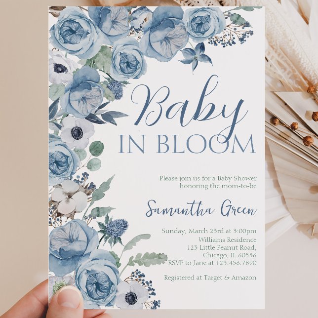 Invitation Fête de naissance Baby Boy in Bloom (Créateur téléchargé)