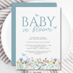 Invitation Fête de naissance Baby in Bloom Fleur Sauvage pour
