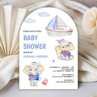 Fête de Naissance Bateau Nautique Éléphant Rustiqu
