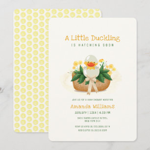 Invitation Fête de Naissance Bébé Caneton Floral Estival Proc