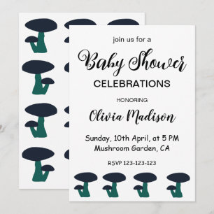 Invitation Fête de Naissance Bébé Champignon Mignon Genre Neu