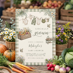 Invitation Fête de Naissance Bébé de la Ferme Rustique de Pro