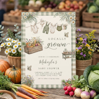 Invitation Fête de Naissance Bébé de la Ferme Rustique de Pro