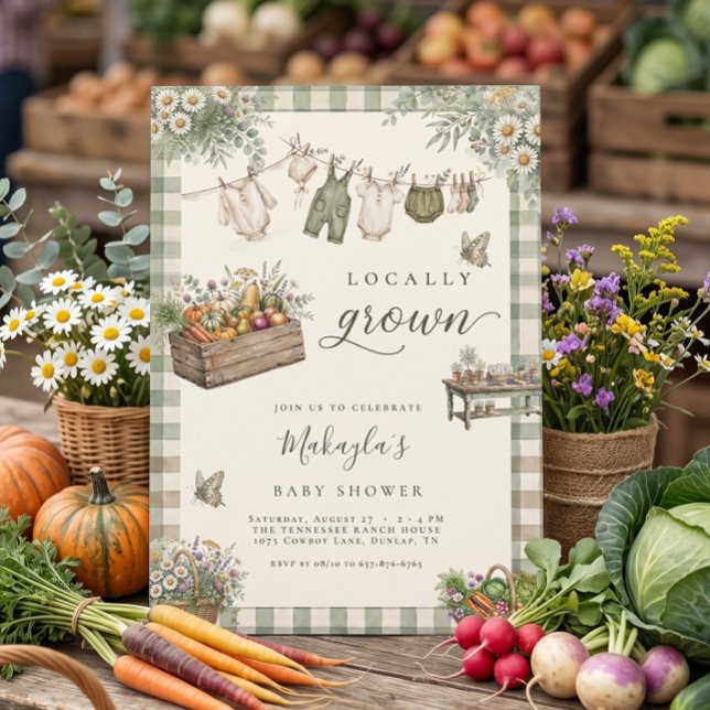 Invitation Fête de Naissance Bébé de la Ferme Rustique de Pro (Créateur téléchargé)
