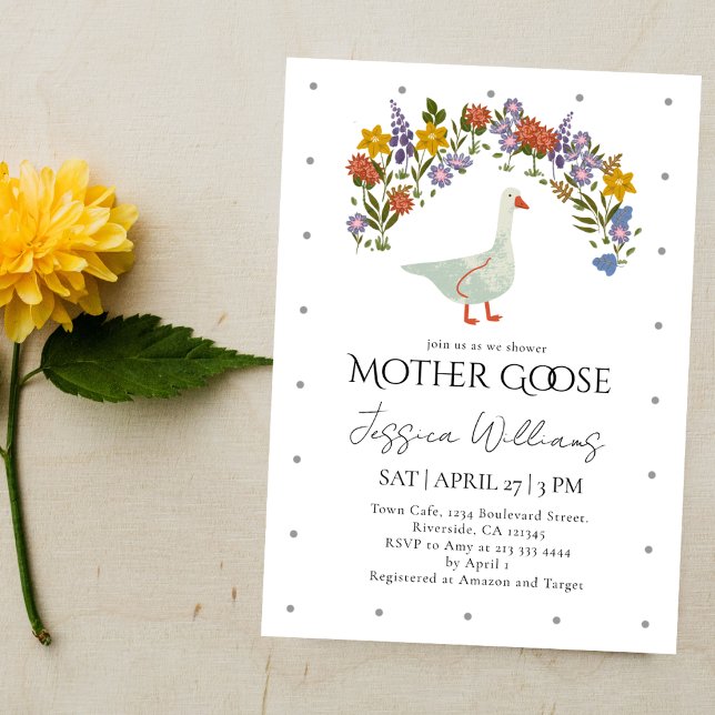 Invitation Fête de Naissance Bébé Fleurs Sauvages de Mère l'O (Créateur téléchargé)