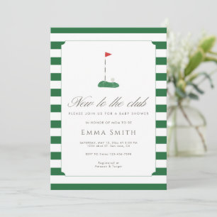 Invitation Fête de Naissance Bébé Golf Nouveau au Club Vert