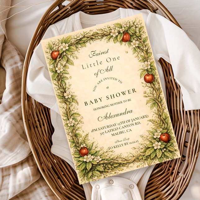 Invitation Fête de naissance Bébé Pomme de la Forêt (Créateur téléchargé)
