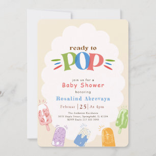 Invitation Fête de Naissance Bébé Popsicle Neutre en Genre