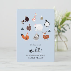 Invitation Fête de naissance Bébé Safari Jungle Sauvage Hiver